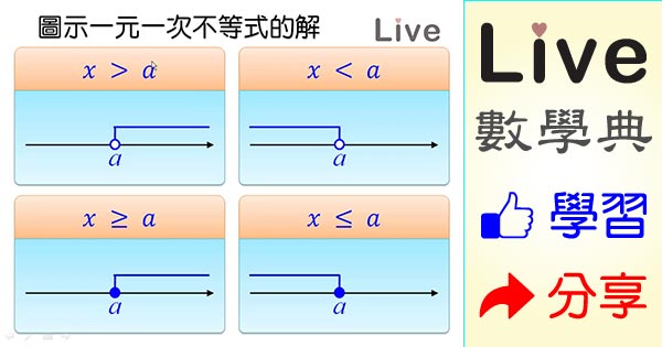 圖示一元一次不等式的解 Live 多媒體數學觀念典online 圖示一元一次不等式的解 Live 多媒體數學觀念典online